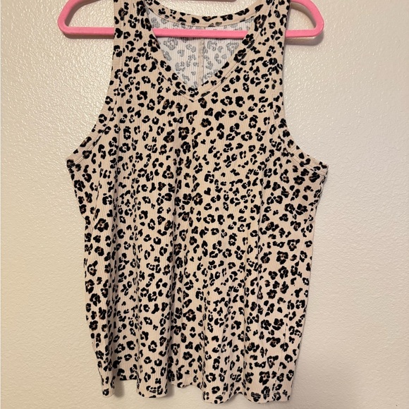 Maurices Tops - Maurices Black and Cream Animal Print Tank Top